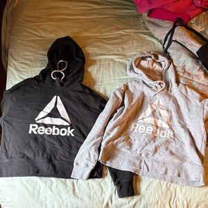 Reebok Black and Gray Logo Hoodies